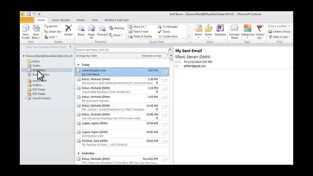 recall an enmail sent from microsoft outlook for mac